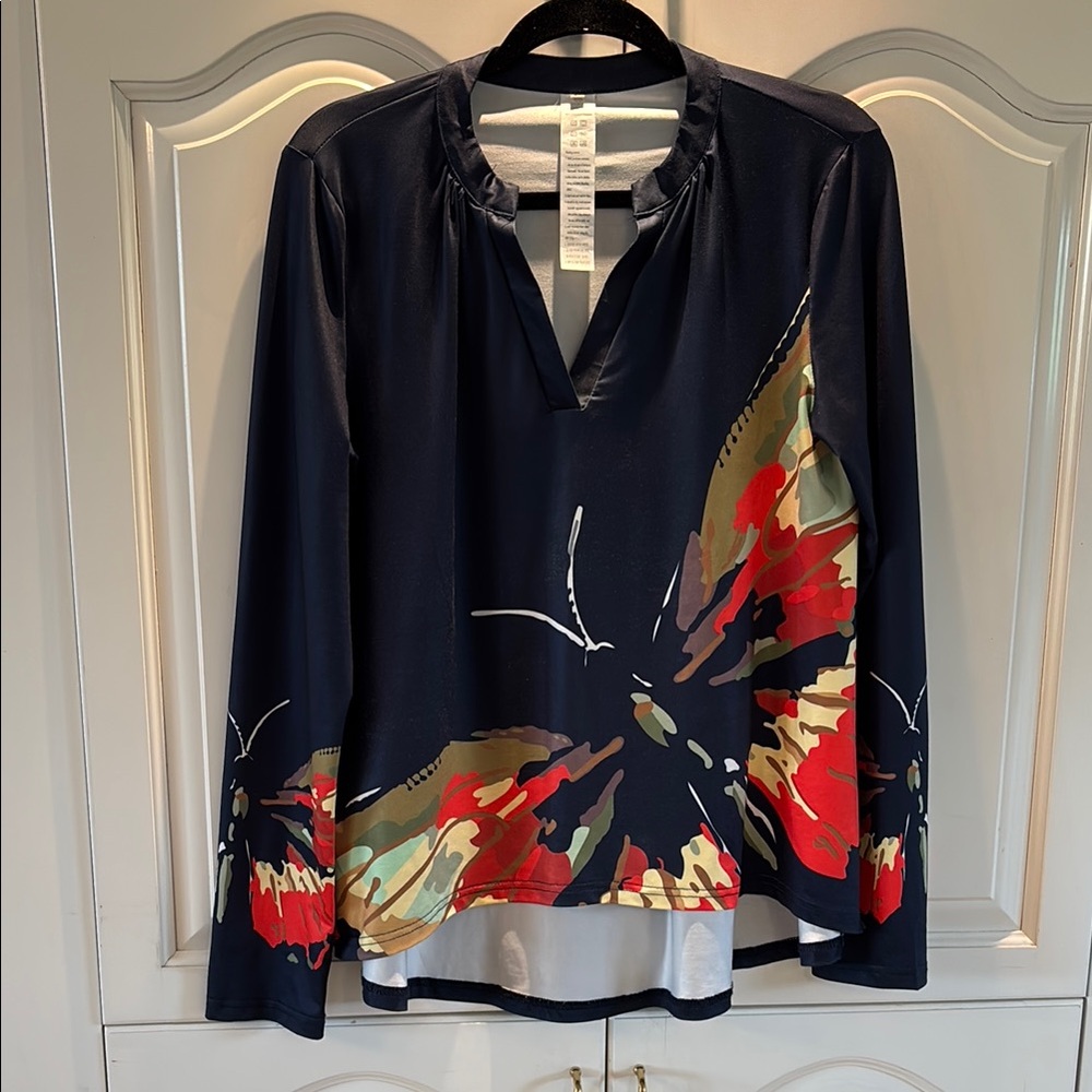 Women's Multicolor Butterfly Print Top